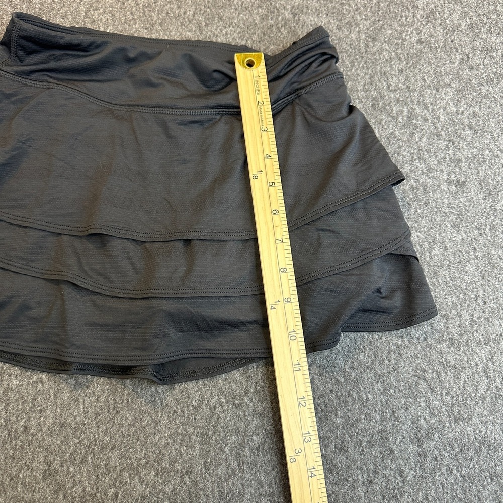 Athleta Black Swing Skort Tiered Ruffle Active Skirt Shorts Girls Size Large 12 - Picture 9 of 13